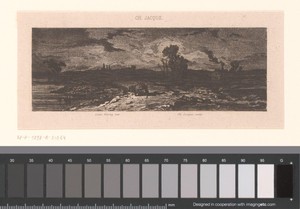 Landschap in de schemering by Charles Emile Jacque, created 1841, in paper; etching; roulette; drypoint. Download this artwork as a high-resolution wallpaper fo — Charles Emile Jacque Wallpaper