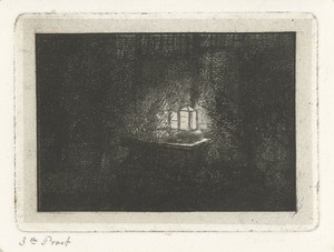 Lantaarn by Jacobus Ludovicus Cornet, created 1825 - 1882, in paper; etching. Download this artwork as a high-resolution wallpaper for desktop, tablet, or mobil — Jacobus Ludovicus Cornet Wallpaper