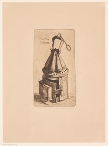 Lantaarn by Henri Charles Guérard, created 1876, in paper; etching. Download this artwork as a high-resolution wallpaper for desktop, tablet, or mobile. — Henri Charles Guérard Wallpaper