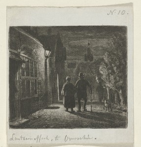 Lantaarneffect by Cornelis van der Griendt, created 1837 - 1918, in China paper; etching; drypoint. Download this artwork as a high-resolution wallpaper for des — Cornelis van der Griendt Wallpaper