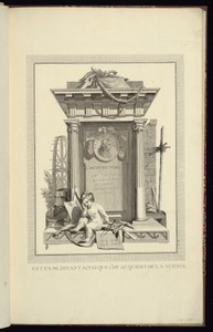 L’ARCHITECTURE by Clément Pierre Marillier, created 1759–80, in Etching and engraving on laid paper. Download this artwork as a high-resolution wallpaper for de — Louis Jacob Wallpaper