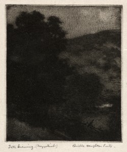 Late Evening by Orville Houghton Peets, created before 1920, in mezzotint. Download this artwork as a high-resolution wallpaper for desktop, tablet, or mobile. — Orville Houghton Peets Wallpaper