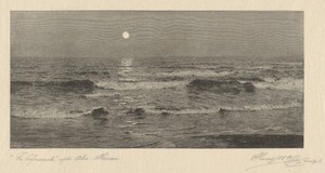 Le Crépuscule by Henry Wolf, created 1891, in wood engraving in black on Japanese paper. Download this artwork as a high-resolution wallpaper for desktop, table