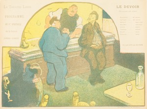 Le Devoir by Henri-Gabriel Ibels, created 1893, in 4-color lithograph on wove paper. Download this artwork as a high-resolution wallpaper for desktop, tablet, o — Art Picture