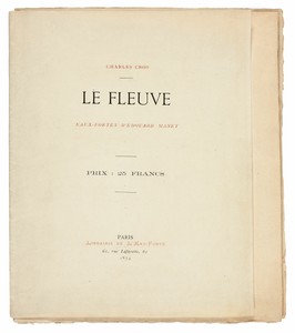Le Fleuve by Edouard Manet, created 1874, in Unbound poem of five folded sheets; cover on ivory wove paper, poem and etchings, drypoints and aquatint on ivory l — Illustration Wallpaper