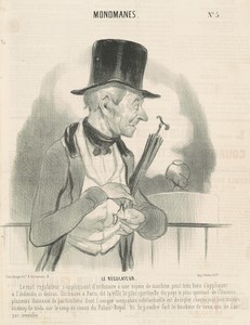 Le regulateur by Honoré Daumier, created 1841, in lithograph. Download this artwork as a high-resolution wallpaper for desktop, tablet, or mobile. — Honoré Daumier Wallpaper