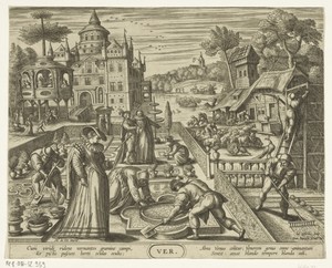 Lente by Julius Goltzius, created 1575 - 1595, in paper; engraving. Download this artwork as a high-resolution wallpaper for desktop, tablet, or mobile. — Julius Goltzius Wallpaper