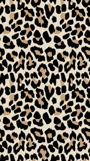 Leopardenmuster mit schwarzen und braunen Flecken auf cremefarbenem Hintergrund. — Leopard Aesthetic Wallpaper