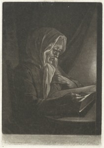 Lezende vrouw by Aert Schouman, created 1720 - 1792, in paper; mezzotint. Download this artwork as a high-resolution wallpaper for desktop, tablet, or mobile. — Aert Schouman Wallpaper