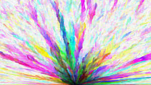 Radiant burst of colorful digital brushstrokes in abstract pattern.