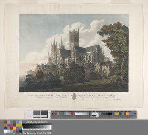 Lincoln Cathedral by Thomas Malton, in Color aquatint on moderately thick, slightly textured, cream wove paper. Download this artwork as a high-resolution wallp — Thomas Malton Wallpaper