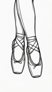 Une paire de chaussons de pointe avec des rubans noués en nœuds.