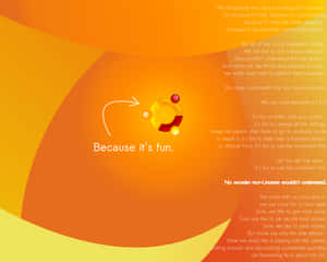 Ubuntu logo with text explaining Linux is fun for tinkering and exploring. — Linux Background