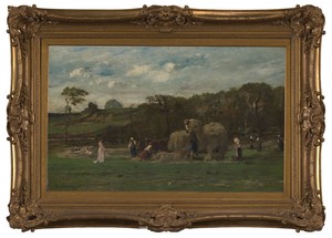 Loading Hay by Mihály Munkácsy, created c. 1886-87, in Oil on canvas. Download this artwork as a high-resolution wallpaper for desktop, tablet, or mobile. — Mihály Munkácsy Wallpaper