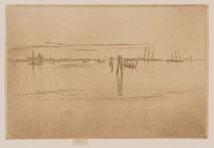 Long Lagoon by James McNeill Whistler, created 1879/80, in Etching and drypoint in light brown ink on cream laid paper. Download this artwork as a high-resoluti — Art Picture