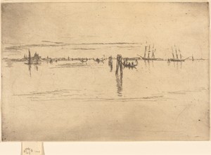 Long Lagoon by James McNeill Whistler, created 1880, in etching and drypoint on laid paper. Download this artwork as a high-resolution wallpaper for desktop, ta — James McNeill Whistler Wallpaper