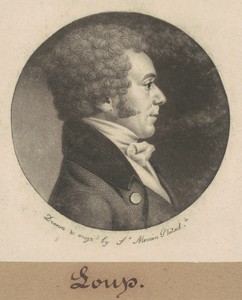 Loup by Charles B. J. Févret de Saint-Mémin, created 1803, in mezzotint and engraving in black on wove paper mounted to brown wove paper. Download this artwork 