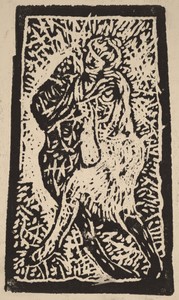Lovers by Paul Gangolf, created c. 1914, in woodcut on wove paper. Download this artwork as a high-resolution wallpaper for desktop, tablet, or mobile. — Art Picture