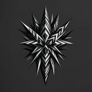 Geometric tribal tattoo with sharp triangles, low poly style. — Tribal Tattoo Picture