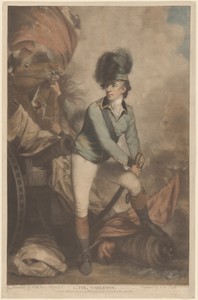 Lt. Colonel Tarleton by John Raphael Smith, created published 1782, in color mezzotint. Download this artwork as a high-resolution wallpaper for desktop, tablet — John Raphael Smith Wallpaper