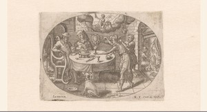 Maart by Etienne Delaune, created 1568, in paper; stippelwerk; engraving. Download this artwork as a high-resolution wallpaper for desktop, tablet, or mobile. — Etienne Delaune Wallpaper