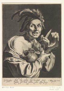 Man eet ham by Cornelis Bloemaert (II), created 1625, in paper; engraving. Download this artwork as a high-resolution wallpaper for desktop, tablet, or mobile. — Cornelis Bloemaert (II) Wallpaper