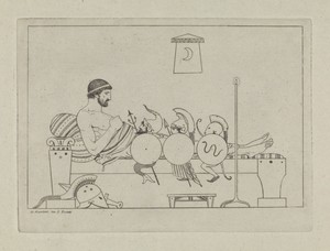 Man op Grieks rustbed by David Pièrre Giottino Humbert de Superville, created 1789 - 1801, in paper; etching. Download this artwork as a high-resolution wallpap