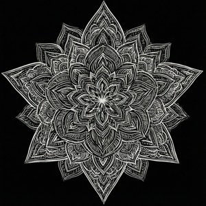 Design di stella mandala splendidamente dettagliato in monocromatico