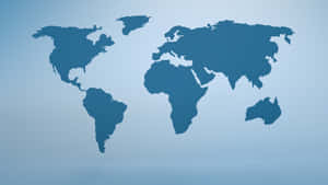 Blue world map silhouette on gradient background — World Map Aesthetic Background