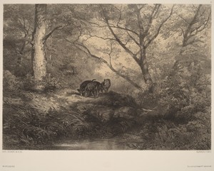 Marcassins by Karl Bodmer, in chiaroscuro lithograph. Download this artwork as a high-resolution wallpaper for desktop, tablet, or mobile. — Karl Bodmer Wallpaper