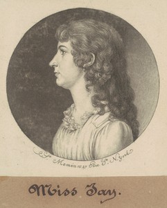 Maria Jay by Charles B. J. Févret de Saint-Mémin, created 1798, in mezzotint and engraving in black on wove paper mounted to brown wove paper. Download this art — Charles B. J. Févret de Saint-Mémin Wallpaper