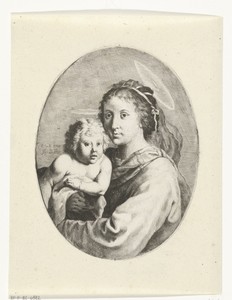 Maria met kind by Jan Gerritsz. van Bronckhorst, created 1636, in paper; etching. Download this artwork as a high-resolution wallpaper for desktop, tablet, or m — Jan Gerritsz. van Bronckhorst Wallpaper