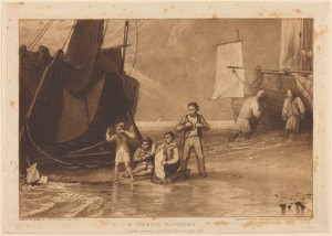 Marine Dabblers by William Say, created published 1811, in etching and mezzotint. Download this artwork as a high-resolution wallpaper for desktop, tablet, or m — William Say Wallpaper