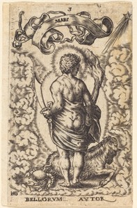 Mars by Theodor de Bry, created c. 1570/1598, in engraving. Download this artwork as a high-resolution wallpaper for desktop, tablet, or mobile. — Theodor de Bry Wallpaper