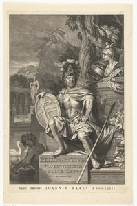 Mars by Abraham Bloteling, created 1682, in paper; engraving. Download this artwork as a high-resolution wallpaper for desktop, tablet, or mobile. — Abraham Bloteling Wallpaper