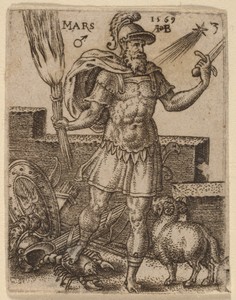 Mars by Abraham de Bruyn, created 1569, in etching and engraving on laid paper. Download this artwork as a high-resolution wallpaper for desktop, tablet, or mob — Art Picture