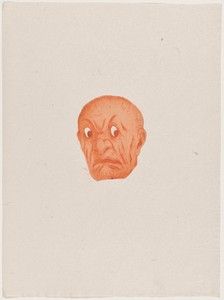 Masque by Henri Charles Guérard, created 1895, in etching in red on china paper. Download this artwork as a high-resolution wallpaper for desktop, tablet, or mo — Henri Charles Guérard Wallpaper