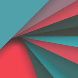 Fondo de pantalla geométrico abstracto con rayas radiantes verde azuladas, rojas y grises que convergen en el centro — Fondos rojos y verdes Fondos