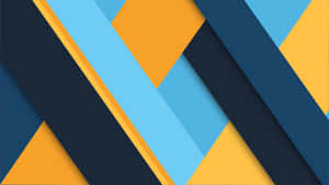 Abstract geometric pattern with blue orange and navy diagonal stripes. — Material Background