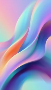 Abstrakte former i pastellgradienter inspirert av Google Pixels Material You.