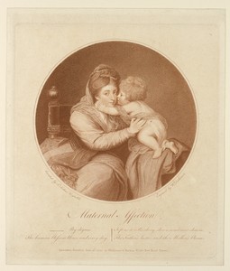 Maternal Affection by William Dickinson, created 1780, in Stipple engraving in brick red ink on paper. Download this artwork as a high-resolution wallpaper for — William Dickinson Wallpaper