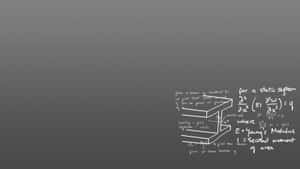Engineering beam calculations and formulas written in white on a dark gray background. — Math Aesthetic Wallpaper