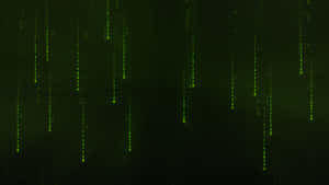 Green digital code falling like rain in a dark futuristic scene. — Matrix Code Wallpaper