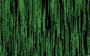 Green digital code rain falling down a black screen. — Matrix Code Wallpaper
