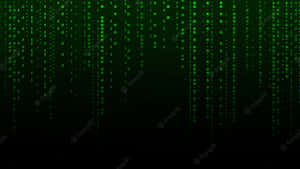 Green digital code rain falling on a black screen like in the Matrix. — Matrix Code Wallpaper