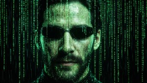Klassischer grüner Matrix-Code-Regen für einen Tech-Hintergrund