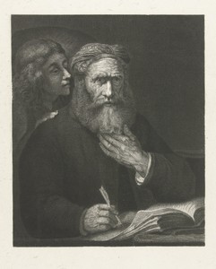 Matteüs de evangelist by Lambertus Antonius Claessens, created c. 1808 - 1834, in paper; etching. Download this artwork as a high-resolution wallpaper for deskt — Lambertus Antonius Claessens Wallpaper