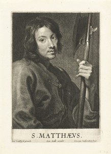 Matteüs by Cornelis van Caukercken, created c. 1640 - 1680, in paper; engraving. Download this artwork as a high-resolution wallpaper for desktop, tablet, or mo — Cornelis van Caukercken Wallpaper