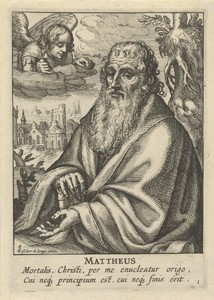 Mattheüs by Pieter Feddes van Harlingen, created 1611 - 1623, in paper; etching. Download this artwork as a high-resolution wallpaper for desktop, tablet, or mo — Pieter Feddes van Harlingen Wallpaper