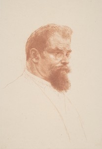 Max Klinger by Emil Orlik, created 1902, in etching and roulette printed in orange on buff laid paper [proof]. Download this artwork as a high-resolution wallpa — Emil Orlik Wallpaper